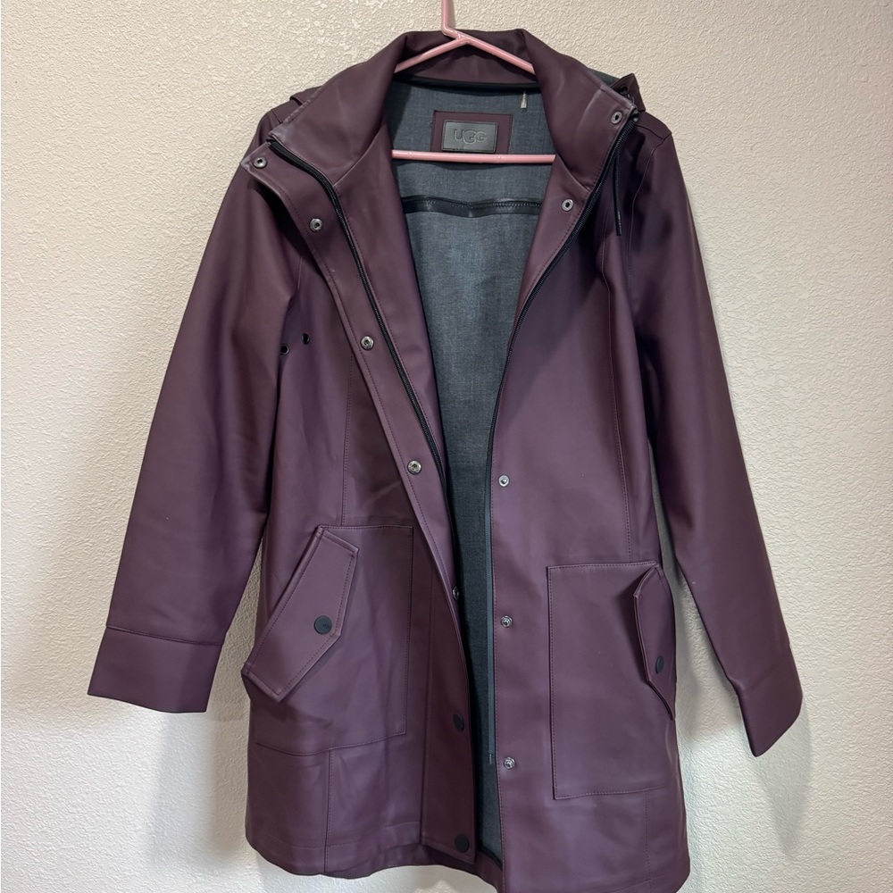 UGG Women's Dark Purple Hooded rain Coat